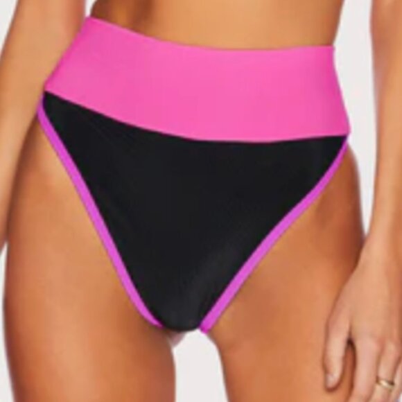 Beach Riot Core Collection Emmy Bottom in Vivid Violet Colorblock Size Medium - Picture 1 of 6